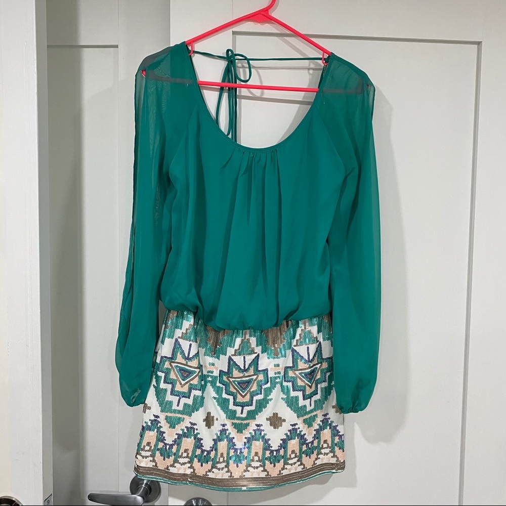 Faux Two Piece Blouse Dress